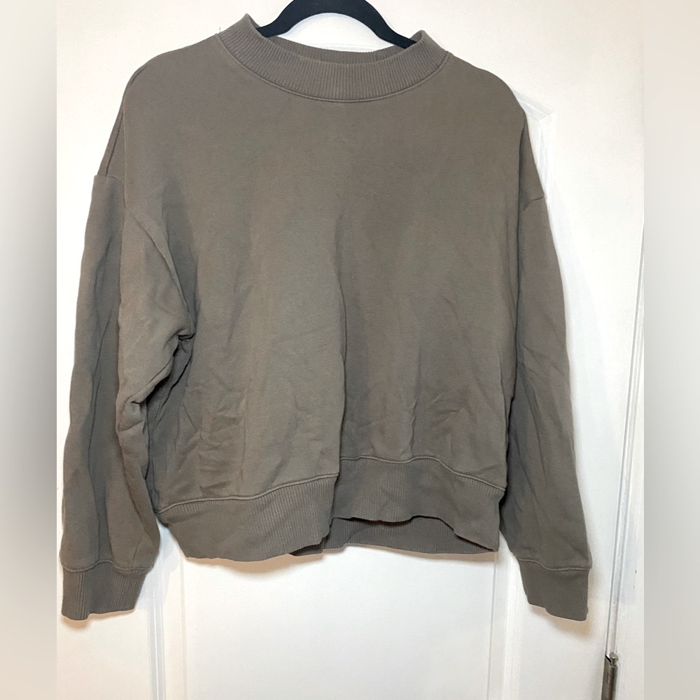 A new day, extra large, cropped sweatshirt, tan